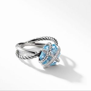 David Yurman Blue Topaz Ring Size 6